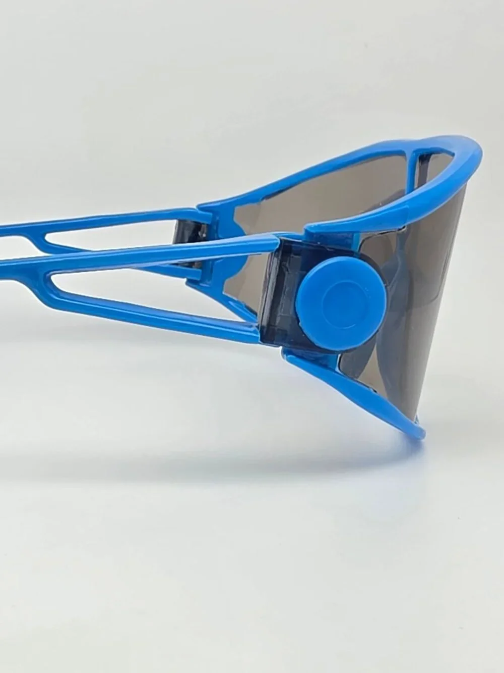 Sonic Macho Man Blue Frame Polarized Grey Lens Randy Savage Shield Sunglasses